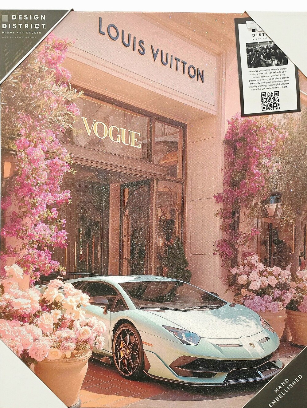 Design District Hand-Embellished Louis Vuitton Vogue Canvas Wall Decor